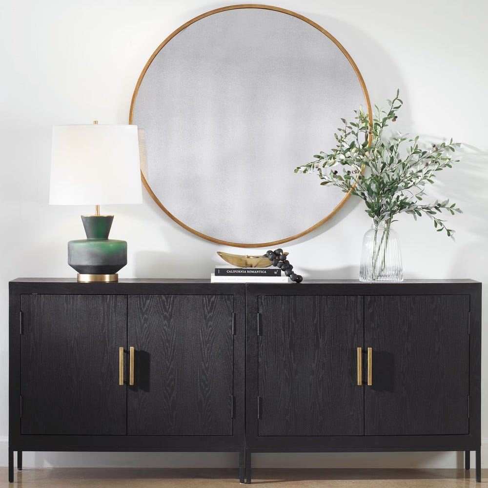 Junius Round Mirror, Gold / 13887 UTTERMOST