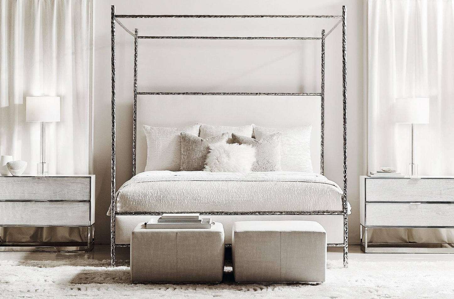 Odette fabric canopy bed king / 396HF89, 396P89, 396R89 BERNHARDT