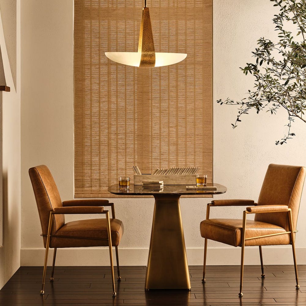 Equilateral Bistro Table - Michelangelo/Brass, 2 CARTONS / R50275 UTTERMOST