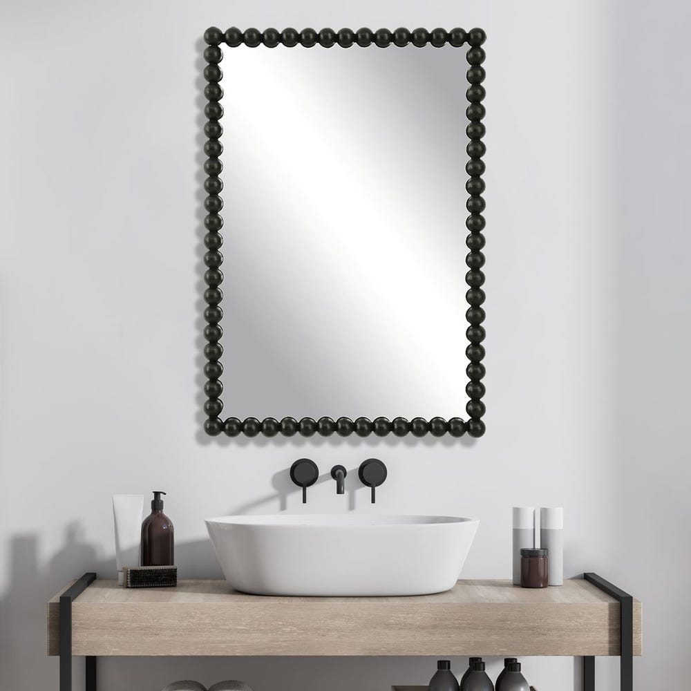 Serna Vanity Mirror, Black / 09789 UTTERMOST