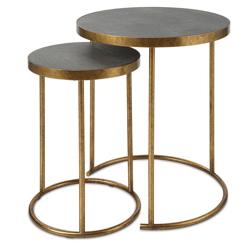Aragon Nesting Tables, S/2, Gray / 25284 UTTERMOST