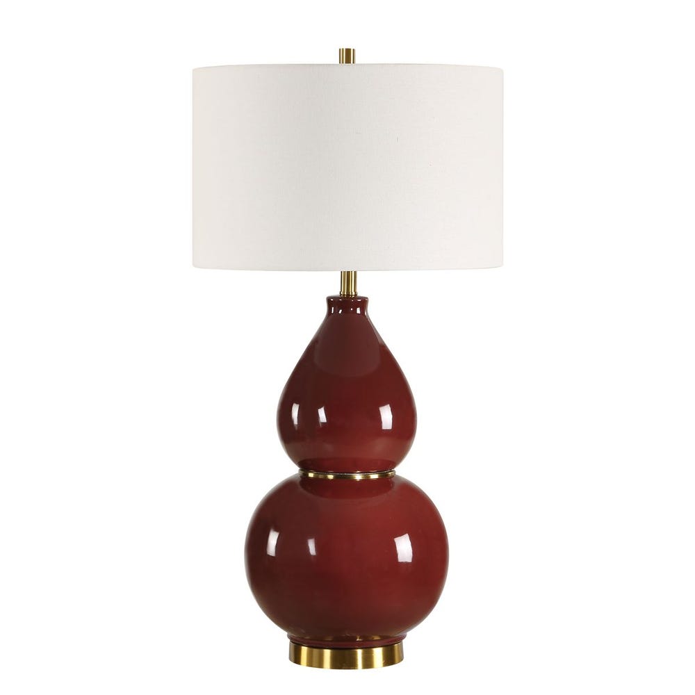 Gourd Table Lamp, Burgundy / 30644-1