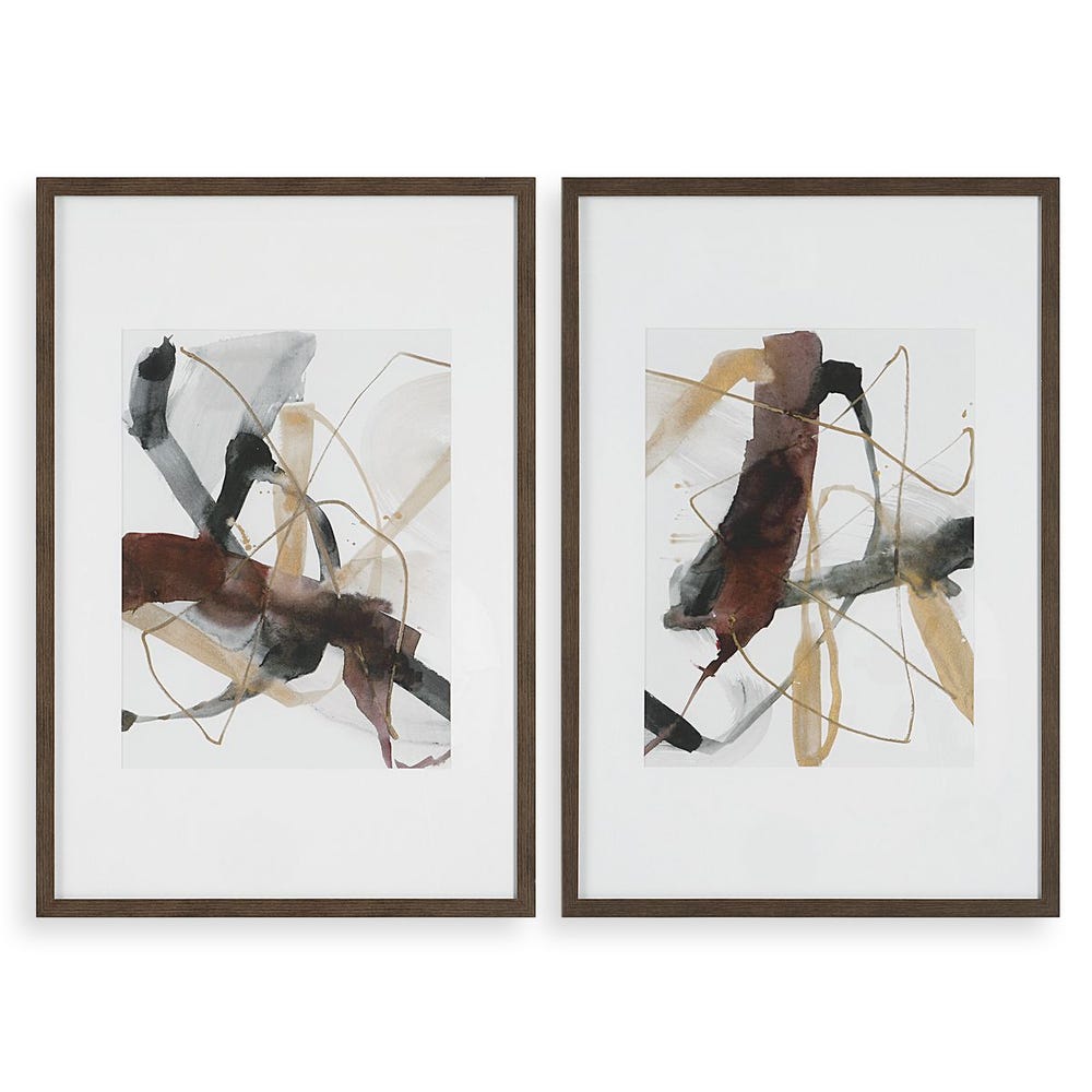 Burgundy Interjection Framed Prints, S/2 / 41440 UTTERMOST