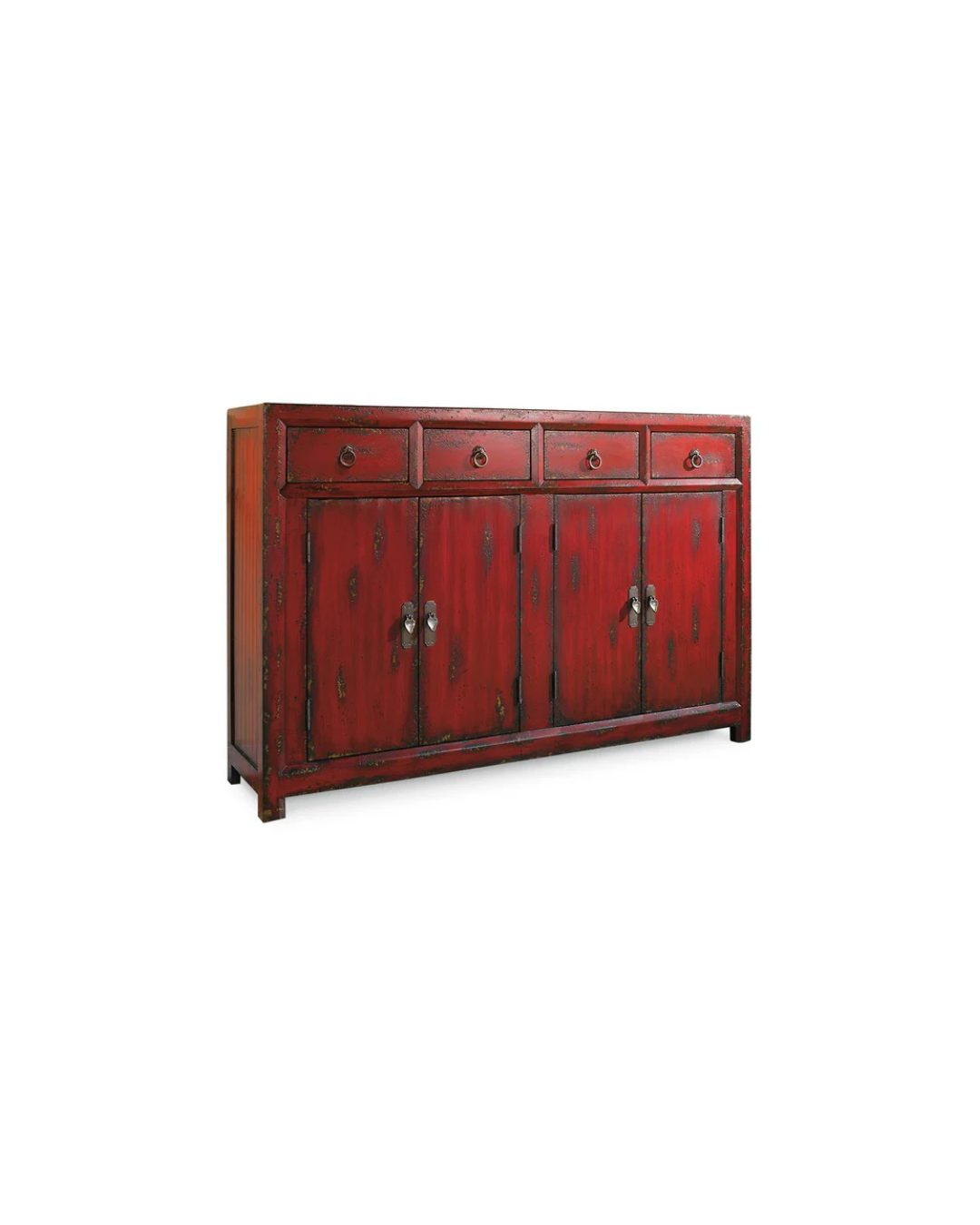 58'' Red Asian Cabinet