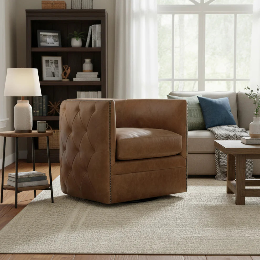Palazzo Leather Swivel Chair / 212SLCO BERNHARDT