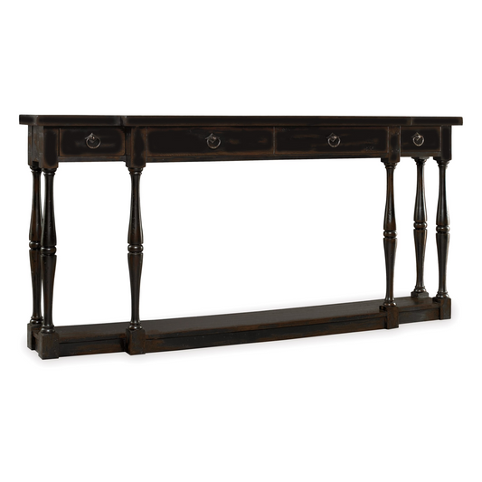Sanctuary Four-Drawer Thin Console - Ebony / 3005-85001 HOOKER