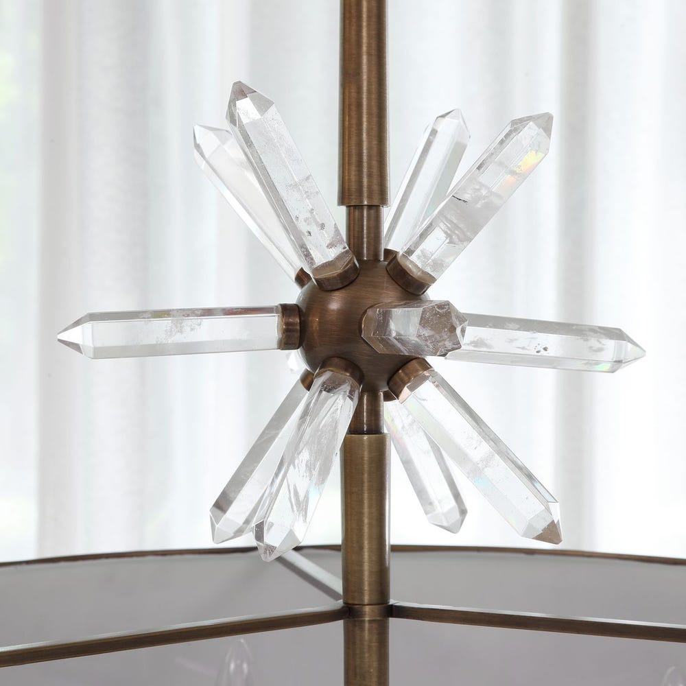 Star Quartz, 6 Lt Pendant - Antique Brass /  R21340 UTTERMOST
