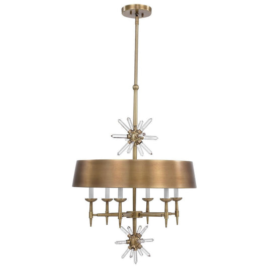 Star Quartz, 6 Lt Pendant - Antique Brass /  R21340 UTTERMOST