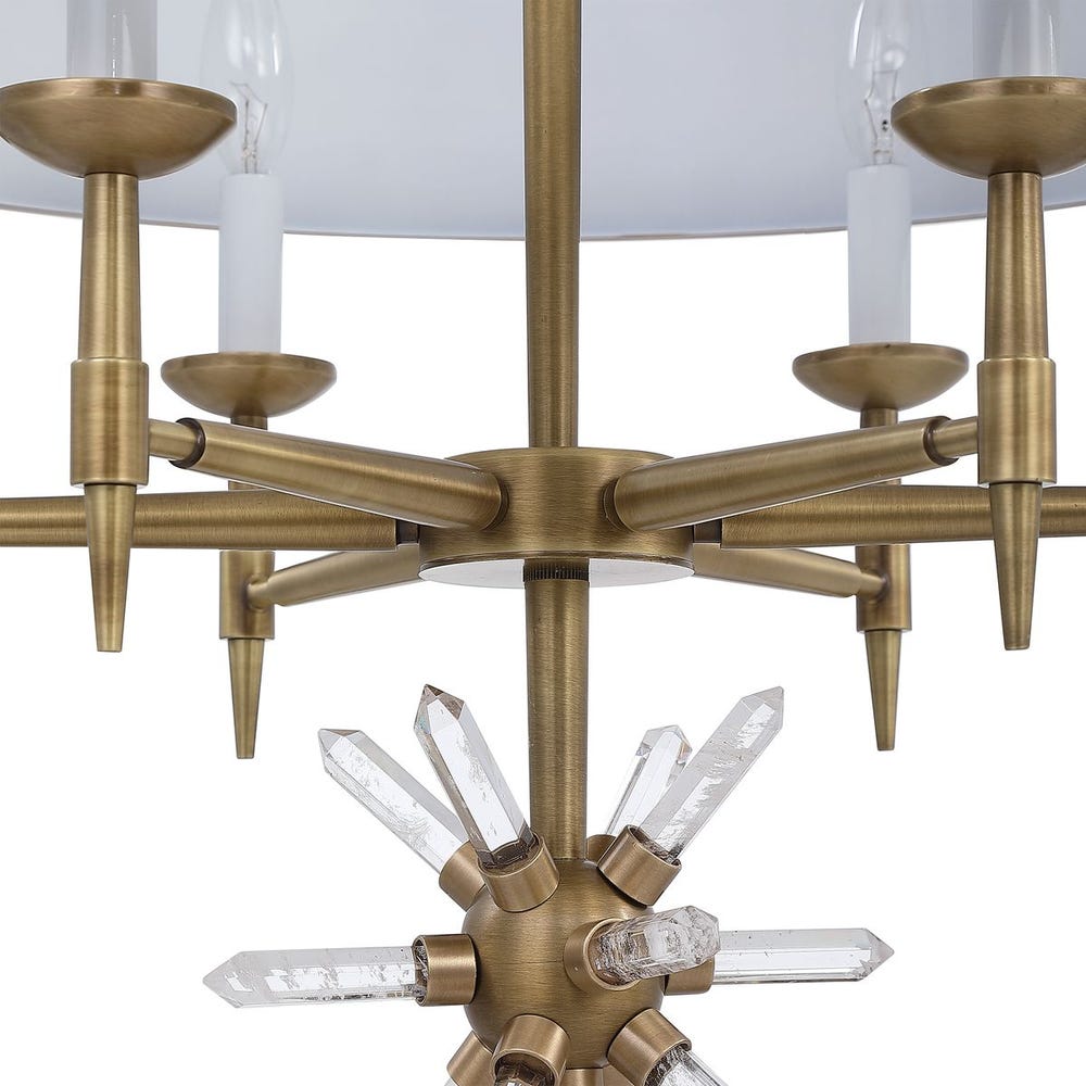 Star Quartz, 6 Lt Pendant - Antique Brass /  R21340 UTTERMOST