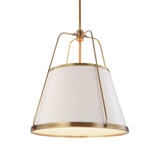 Leather Classic, 4 Lt Pendant - White / R21553 UTTERMOST