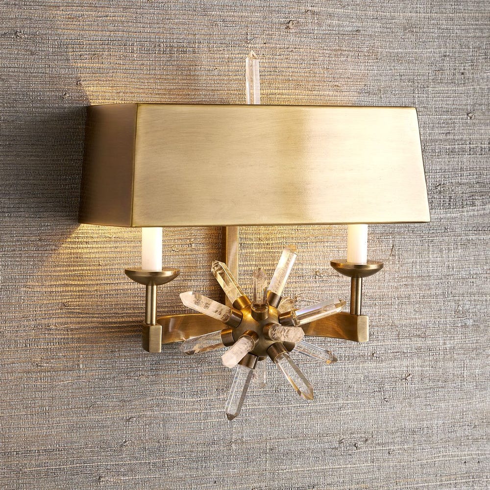 Star Quartz, 2 Lt Sconce - Brass /  R22538 UTTERMOST