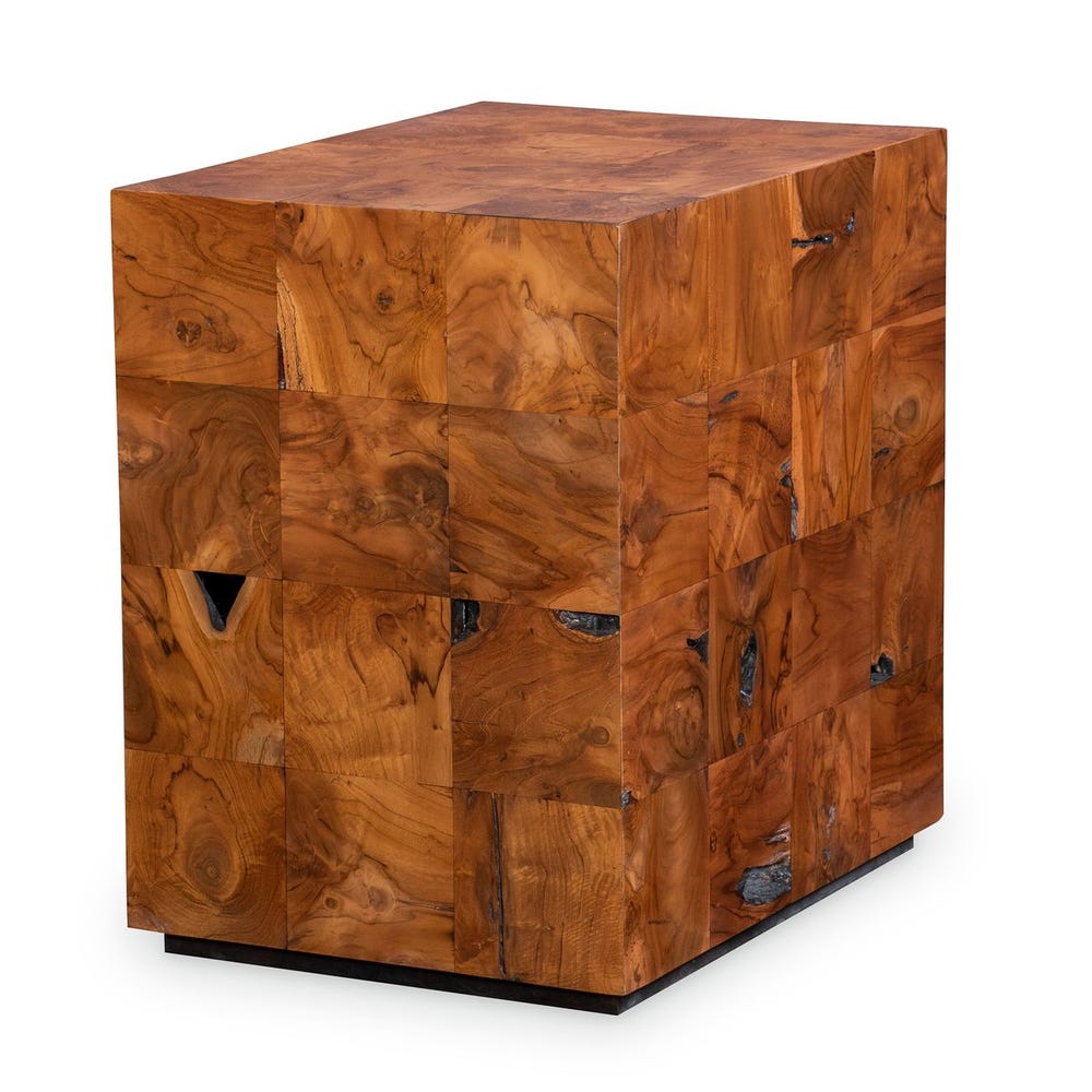 Teak Tac Toe End Table - Caramel / R22875 UTTERMOST