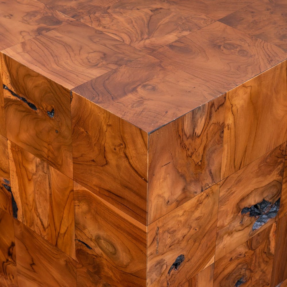 Teak Tac Toe End Table - Caramel / R22875 UTTERMOST