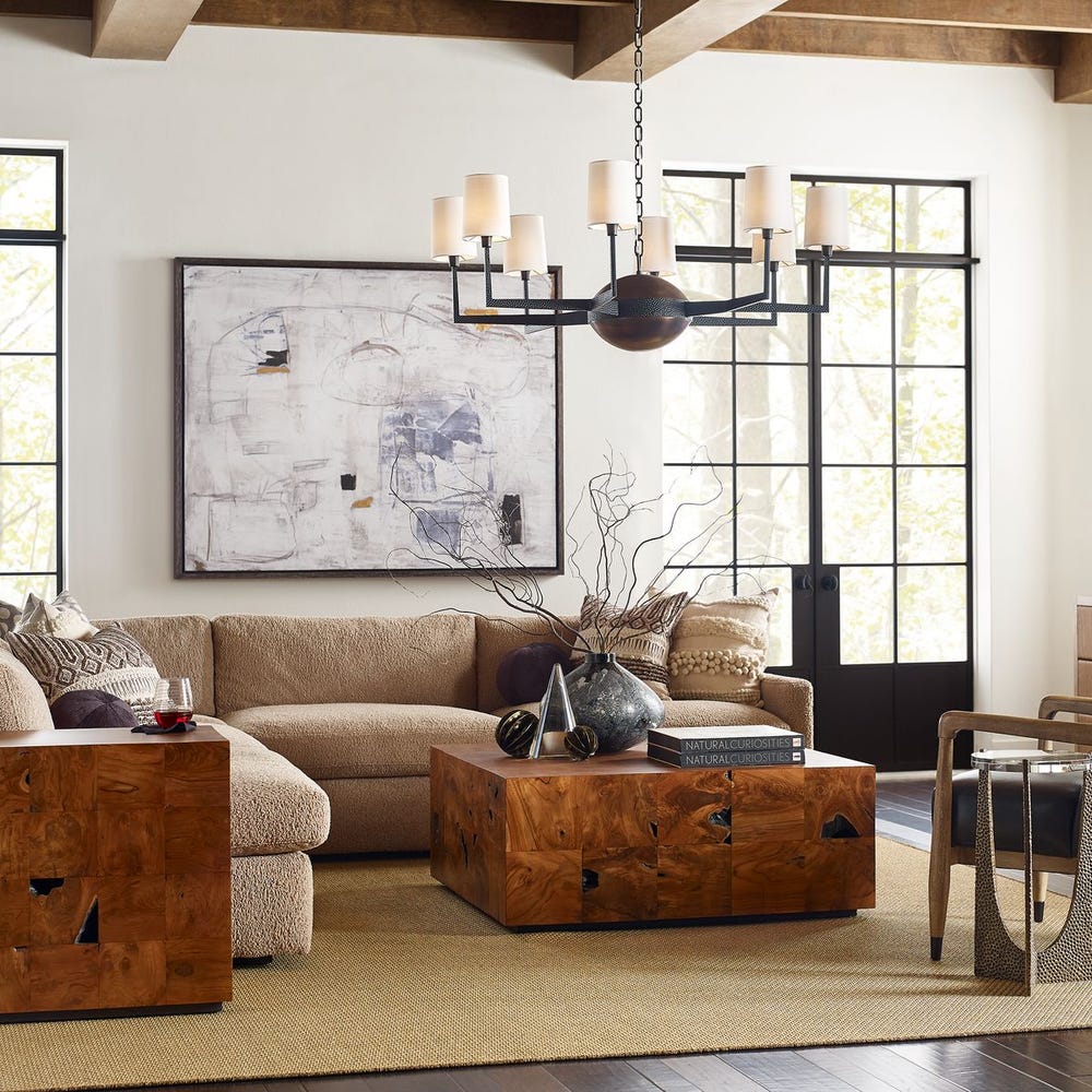Teak Tac Toe End Table - Caramel / R22875 UTTERMOST