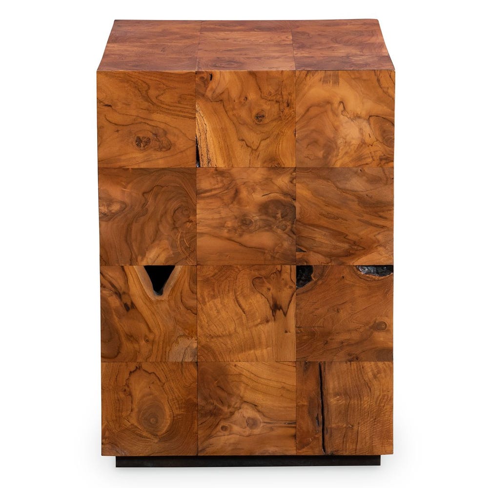 Teak Tac Toe End Table - Caramel / R22875 UTTERMOST