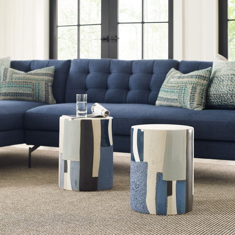 Graph Garden Stool - Blue / R25269