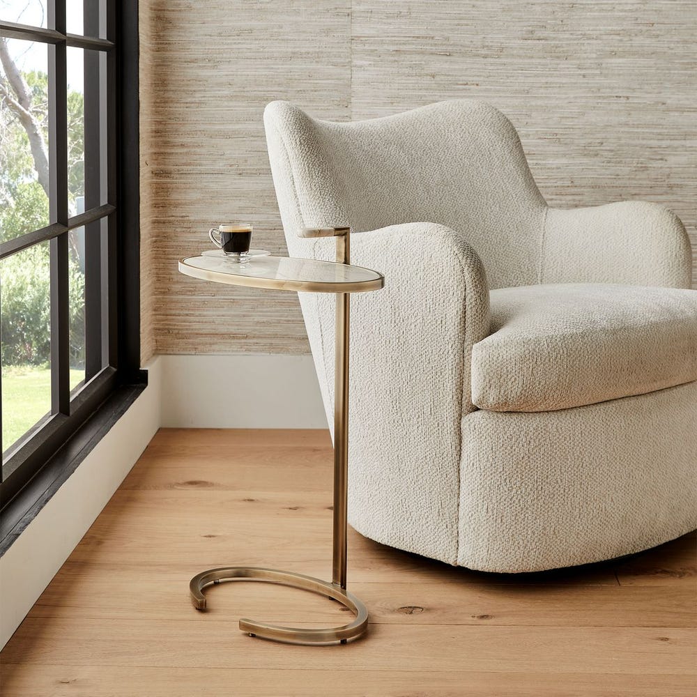 Marbled Pull Up Accent Table / R50395