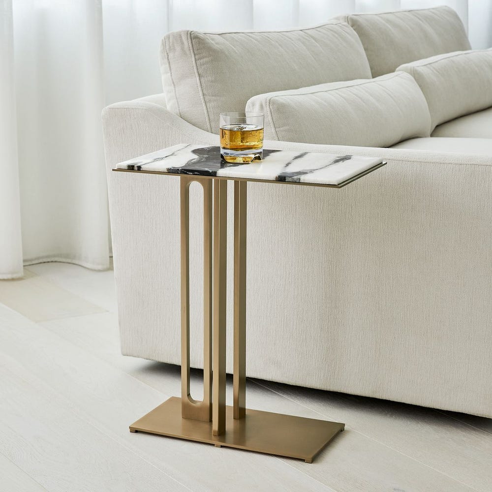 Cantilever Accent Table - Panda Marble / R25309 UTTERMOST